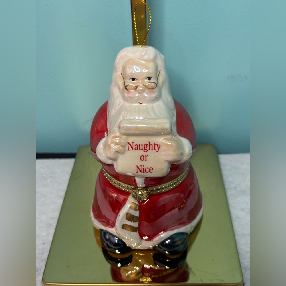 Christmas porcelain Santa music box,